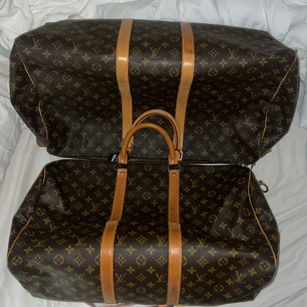 Authentic Keepall 55 Louis Vuitton Brown Monogram LV Vintage Large Travel Bag - Picture 10 of 17